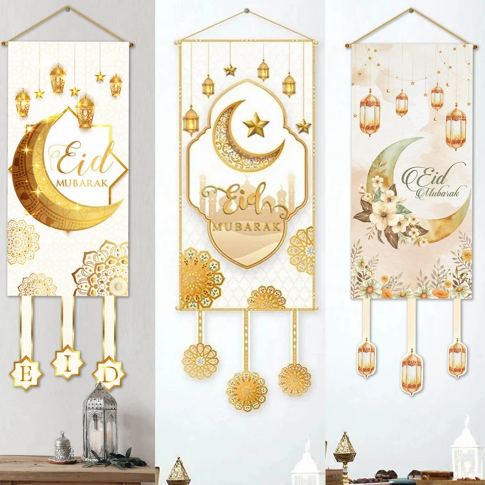 Ramadán Závesná vlajka Ramadan Decorácie pre dom 2025 Kareem Aid Eid Mubarak Moslimský islamský festival Eid al-Fitr Party Supplies