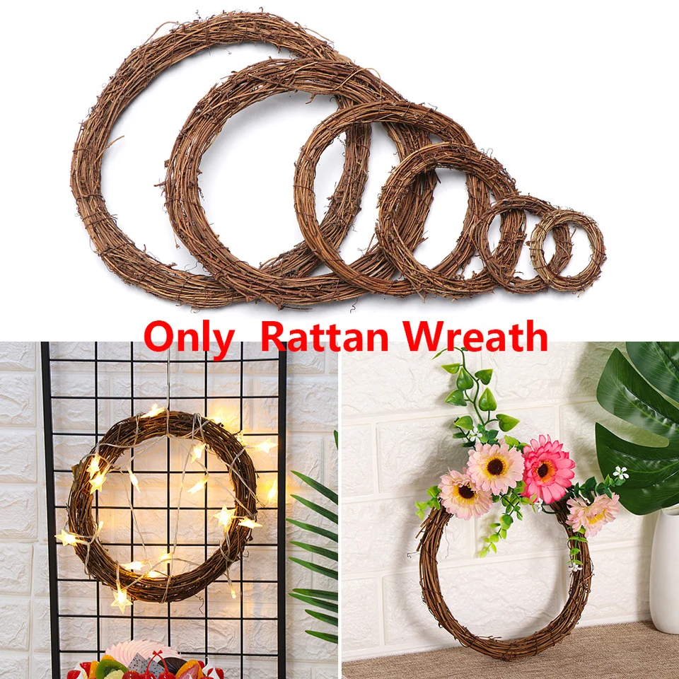 Ramadánska dekorácia 8-30cm Eid Murbark Svadobné vence dekorácie Girland Material Rattan Veniec DIY VESTA PARTY