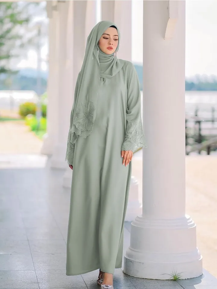 Ramadánske ženy eid moslimské abaya párty šaty so šálmi čipky arabský dubaj dlhé rúcho nádherné kaftan islam Abayas Maroko 2024 jar