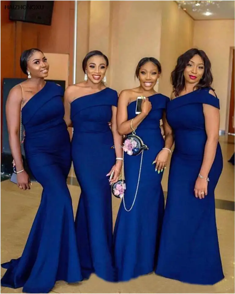 Rameno Long Royal Blue Družička šaty Nový príchod Formálne šaty Lady Party šaty morská panna slúžky čestných plášťov plus veľkosť prispôsobené
