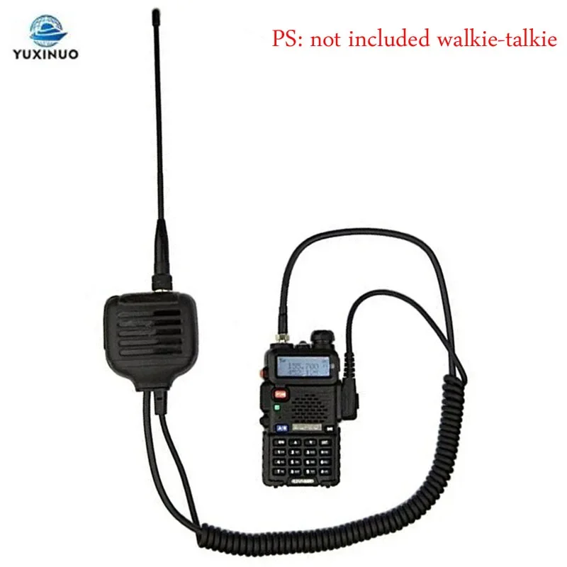 Rameno s diaľkovým ručným reproduktorom ptt mikrofón PTT s anténou s duálnym pásmom UHF/VHF pre skener rádiového seriálu BAOFENG KENWOOD TYT