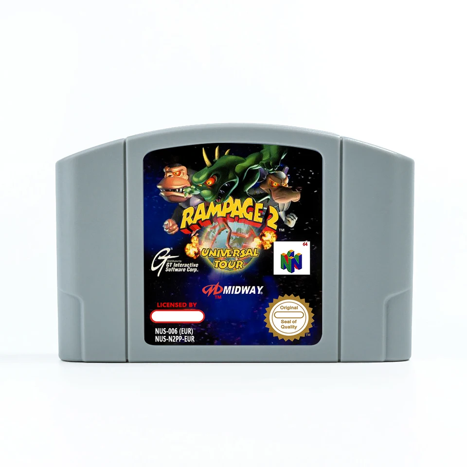 Rampage 2 - Universal Tour Game Cabtridge pre 64 bit Pal Eur Consoles N64 Game Card