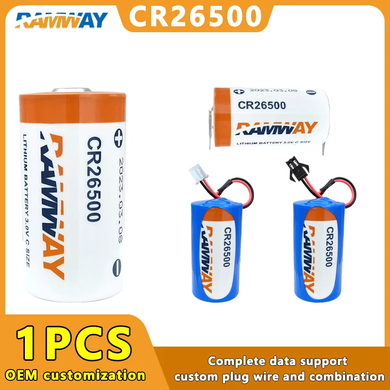 Ramway ER26500 3,6VC 9000 mAh Primárna lítiová batéria pre Lntelligent vodného merača tepelne merač prietoku Senzor Zariadenie