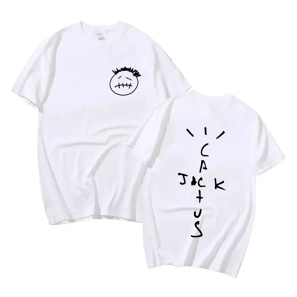 Rapper Cactus Jack Music Album T Shirts Men Dámske módne hip hopy tričko Príležitostné tričko s krátkym rukávom Tričko s nadmerne veľkým vrcholom
