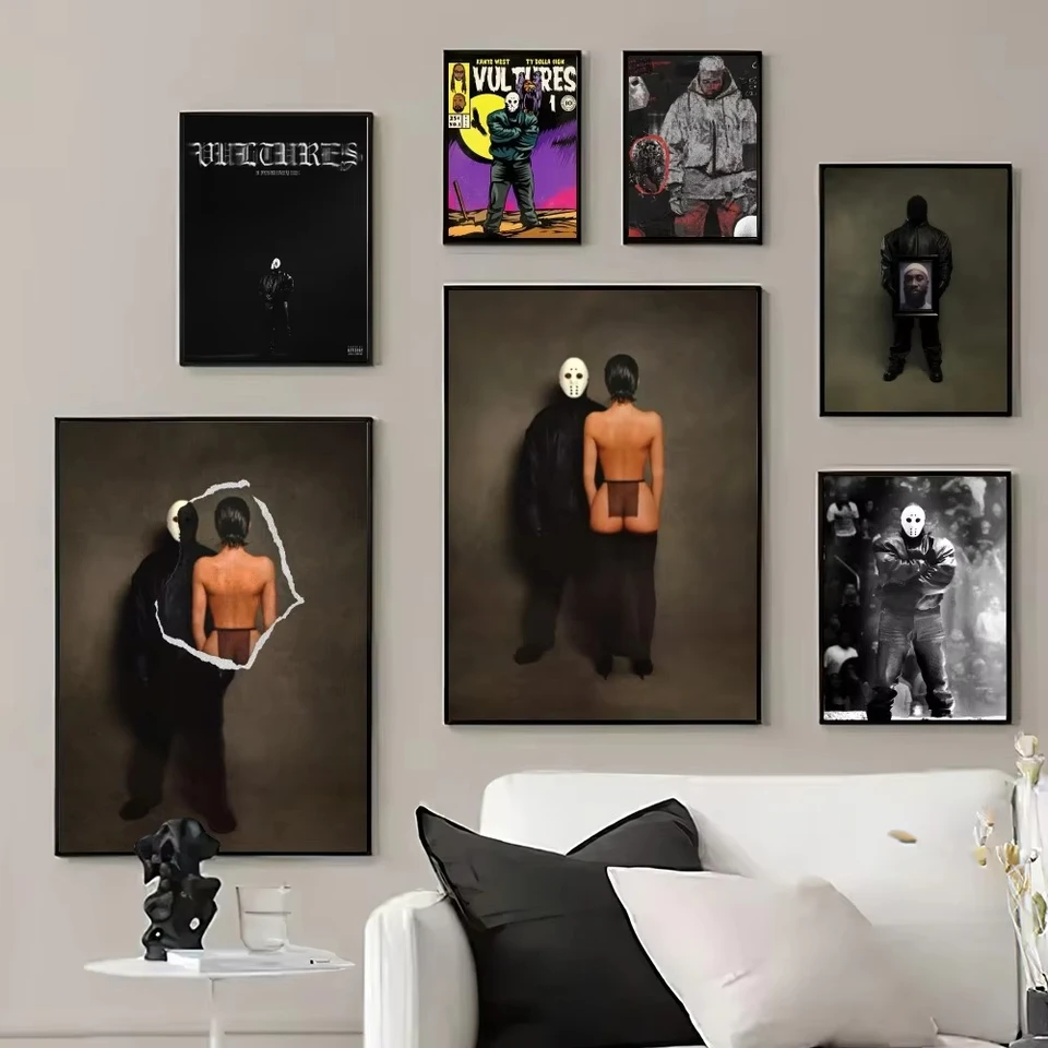 Rapper Kanye West Vultures plagát výtlačky nástenných obrázkov obývacia izba domáca dekorácia