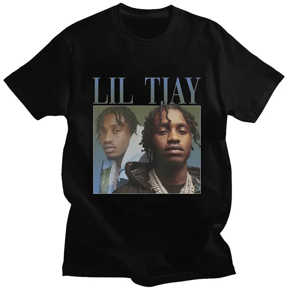 Rapper Lil Tjay Print Tričko Hip Hop Vintage Harajuku T košeľa Dámsky O-Neck krátke rukávy Tiery Streetwear Unisex