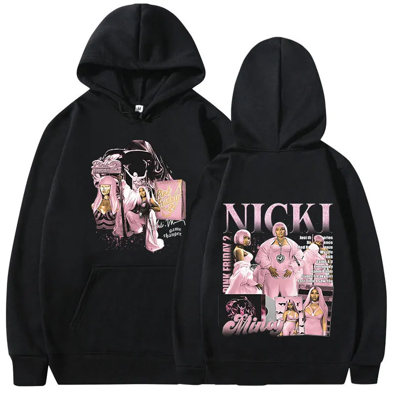 Rapper Nicki Minaj Pink Friday 2 Graphic Hoodie Men Dámske oblečenie módne hip hopové mikiny Vintage Harajuku nadmerne nadmerne