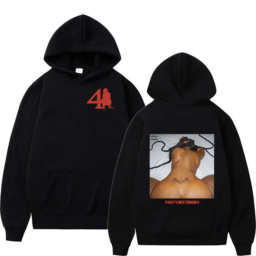 Rapper PartyNextdoor Pnd 4 Graphic Hoodie Men Ženy hip hop módne nadmerne nadmerná mikina Y2K Vintage Pullover Hoodies Streetwear