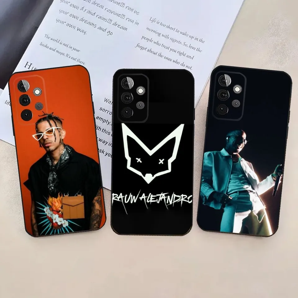 Rapper Rauw-S Alejandro-S Puzdro pre telefón Samsung Galaxy A13 21S, 22,31,32,52,53,71,80,91 Mäkký čierny obal