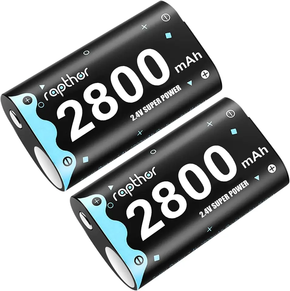 Rapthor 2800 mah nabíjateľný batériový balík pre Xbox pre Xbox, 2x2800 MAH High-Power Ni-MH batérie bez nabíjačiek bez nabíjačky