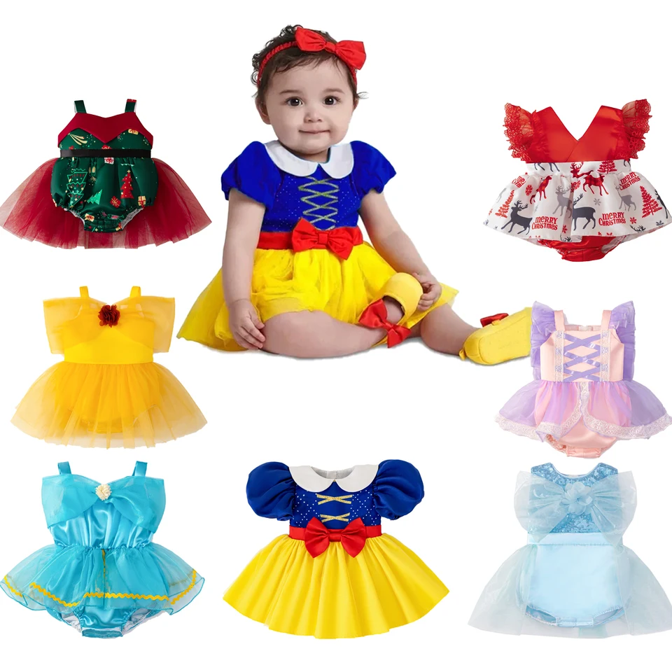 Rapunzel Snehulienka Biela princezná Dievčatá Dievčatá Krása Beast Ice Ice Queen Karneval vianočné kostýmy narodeniny svadobné detské oblečenie