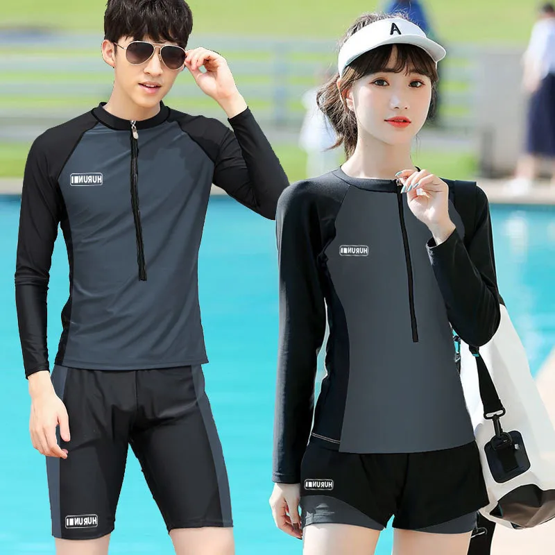 Rash Guard Men's Swamwear surf 2024 pár Dvojdielne s dlhým rukávom plavky Ženy plavecký oblek na pláži potápačský kúpeľ Monokini
