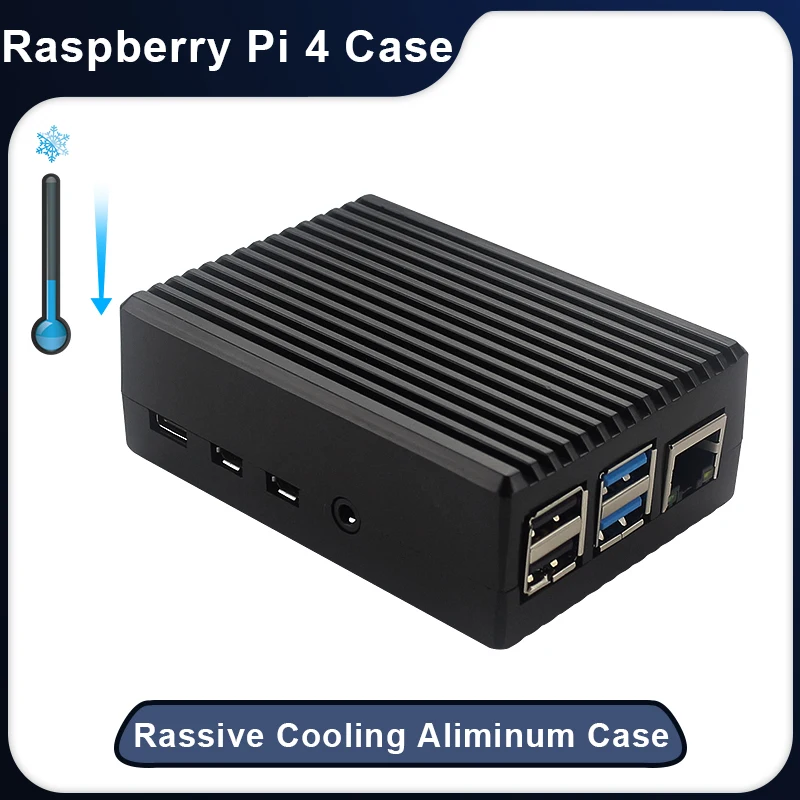 Raspberry Pi 4 Hliník zliatiny puzdro Kovový ochranný kryt Pasívne chladiace plášťa Rozptyľovanie tepla pre maliny Pi 4 Model B