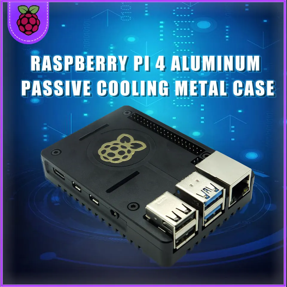 Raspberry Pi 4 Hliník zliatiny ultra tenký CNC kovový škrupina Pasívne chladenie Čierna krytina pre Raspberry Pi 4 Model B Model B