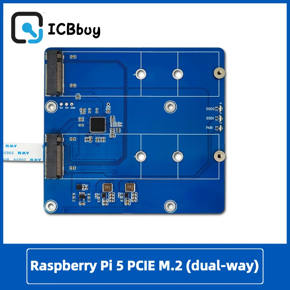 Raspberry Pi 5 PCIe M.2 (Dual-Way) Solid State Drive Extended Version NVME Protokol