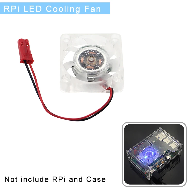 Raspberry Pi Bule Light Cooling ventilátor LED chladič s 2 LED svetlom pre Raspberry Pi 4/3B/3B+