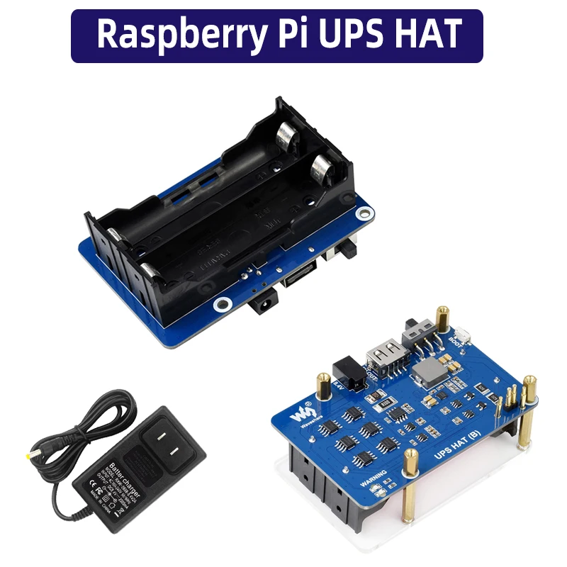 Raspberry Pi UPS Hat (B) 5V Neutrocký napájací zdroj 5A Vysoko prúdový konektor Pogo Pins pre PI 4B 3B+ 3B