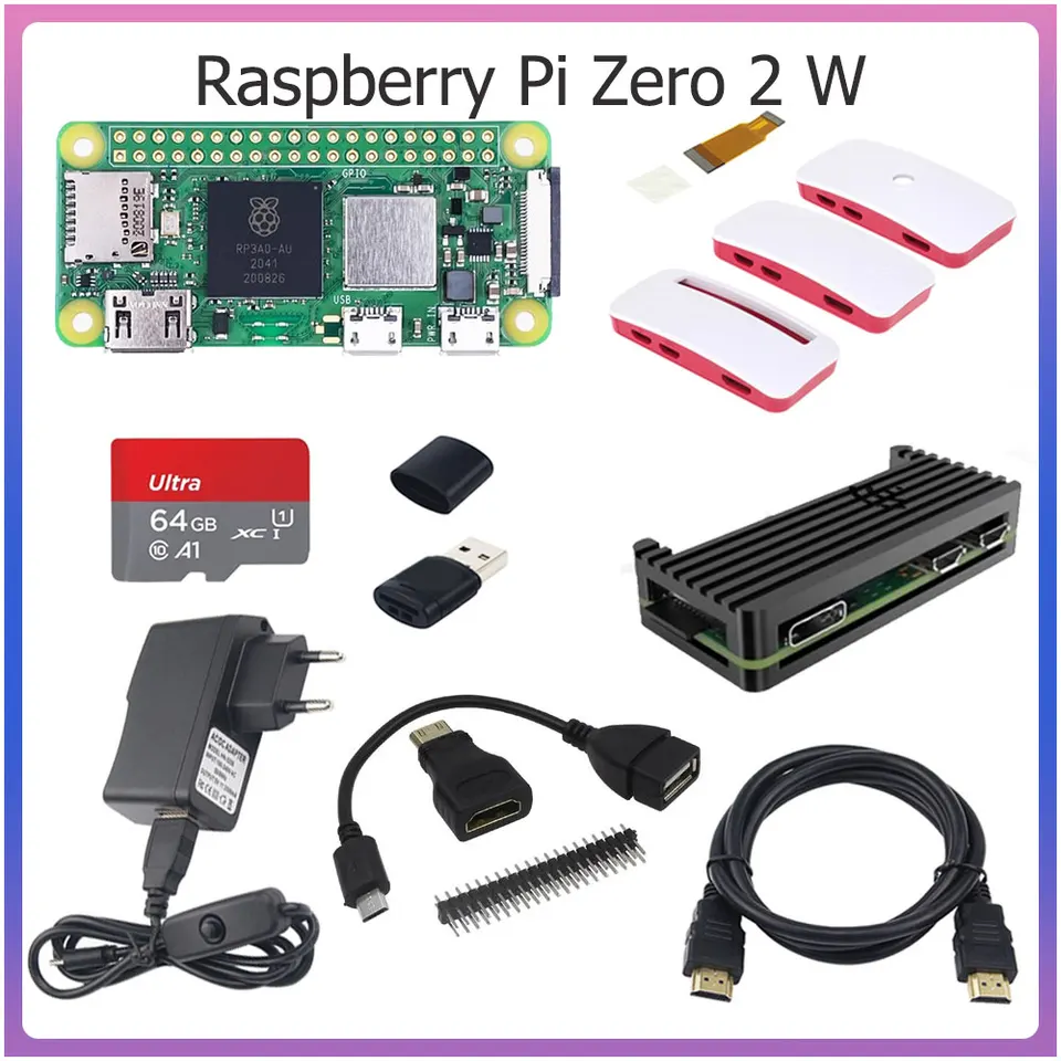 Raspberry Pi Zero 2 W Quad-Core 64-Bit Cortex-A53 Bluetooth BLE & WiFi Pi Zero 2 PI 0 Voliteľné napájanie puzdra