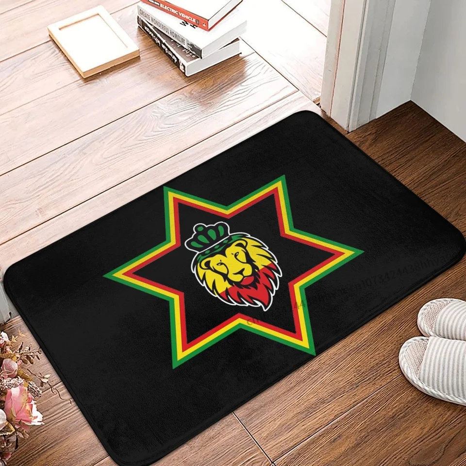 Rasta Flag Lion Kúpeľňa nekĺzavá koberec Júda hviezda Davida Classic spál