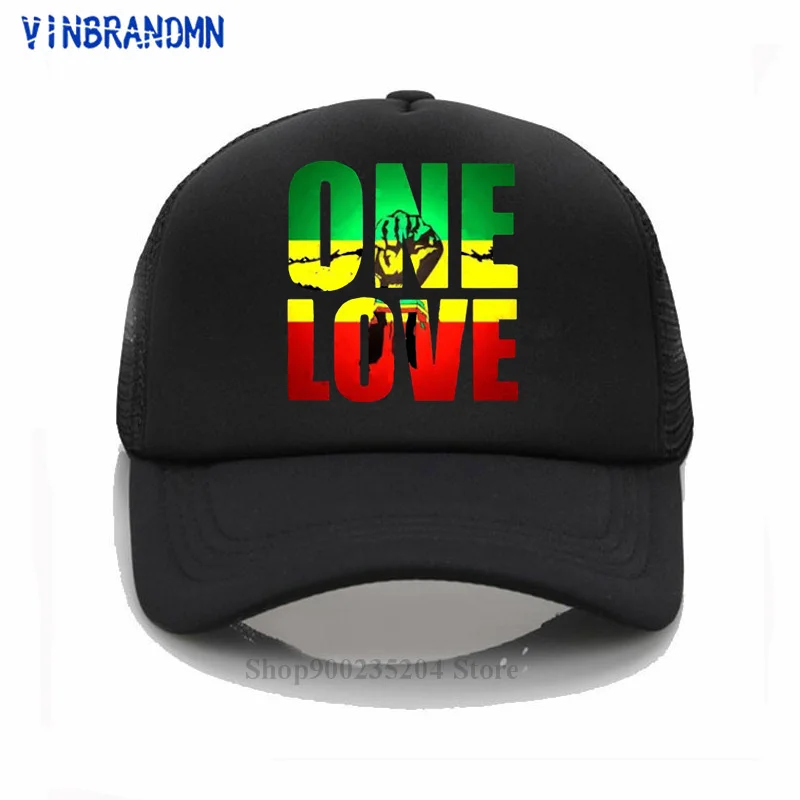 Rasta One Love City Baseball Caps Rastafari Lion King Net Cap Print Jamajka vlajka to najlepšie z červenej žltej a zelenej cool klobúk