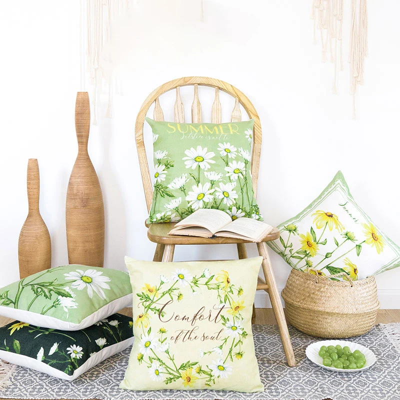 Rastlinná kvetina Chrysanthemum Daisy Hád vankúš na vankúš Nordic Style vankúš vankúš na auta