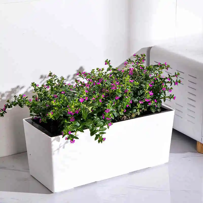 Rastlinný kvetináč s vodou indikátorom záhradného balkóna Bonsai Planting hrniec kvetinové dekorácie obdĺžnikový stolný kvetináč stolová plocha