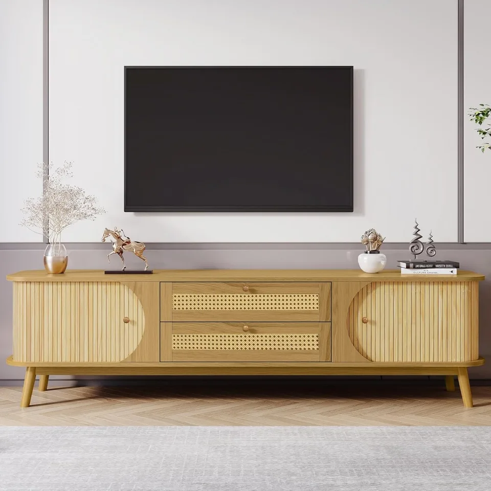 Rattan TV stojan pre televízory až do 75 