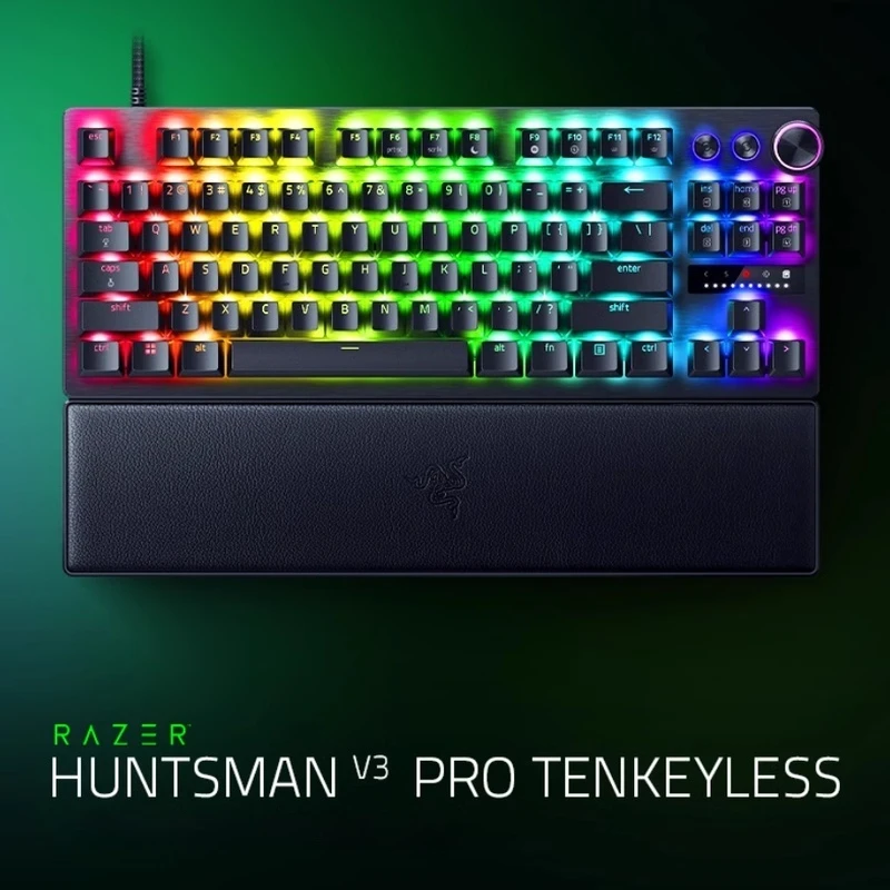 Razer Huntsman v3 Pro Tenkeyless Analog Optical Esports Gaming Keyboard vyhradené tlačidlá riadenia a multifunkčný digitálny číselník