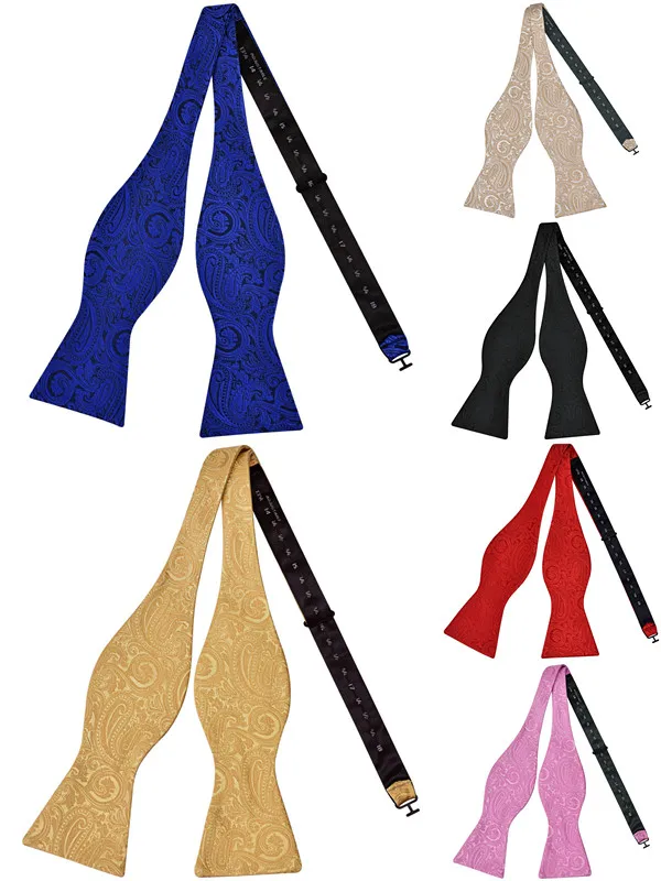 Rbocott Paisley Self Bow kravaty Pánske hodvábne jacquard tkané samostatne móda móda zelená žltá farba pre mužov
