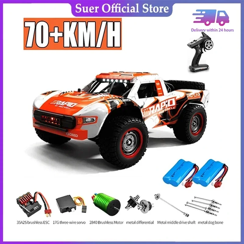 RC Car Off Road 4x4 50 km/h alebo 70 km/h vysokorýchlostný kefový motorový monštrum Truck 1/16 púšť/snehové závodné hračky pre chlapcov