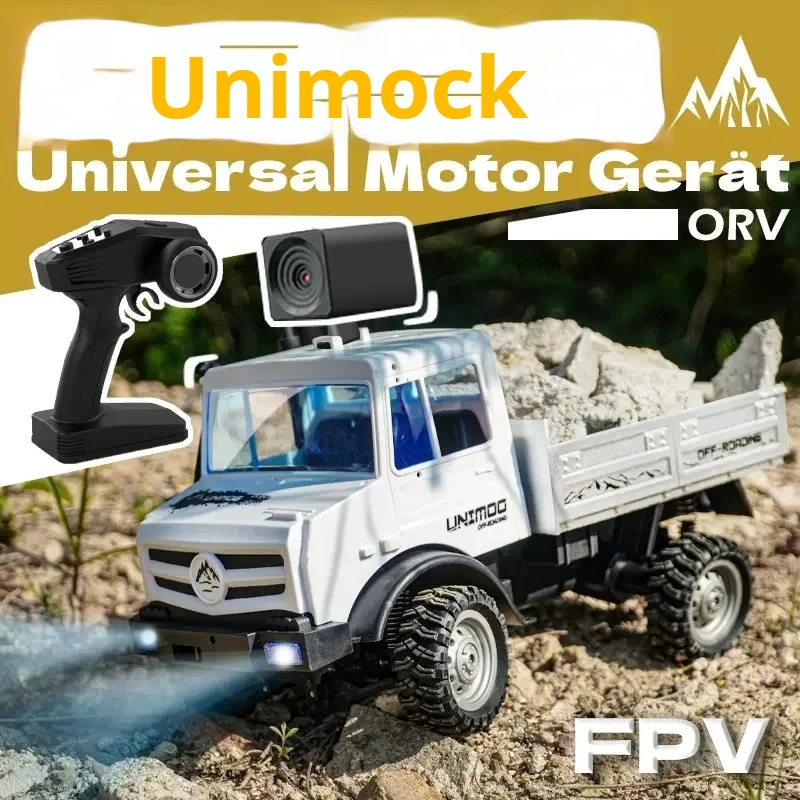 RC Full Scale 1/16 Diaľkové ovládanie Unimog Simulation Loaching Truck pre deti a chlapcov, profesionálny lezecký darček pre hračky