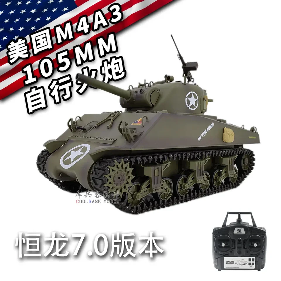 RC Henglong Veľká nádrž na diaľkové ovládanie M4A3 Sherman Multi Functional Battle Battle Simulation Tank Model Nový rok darček pre dieťa