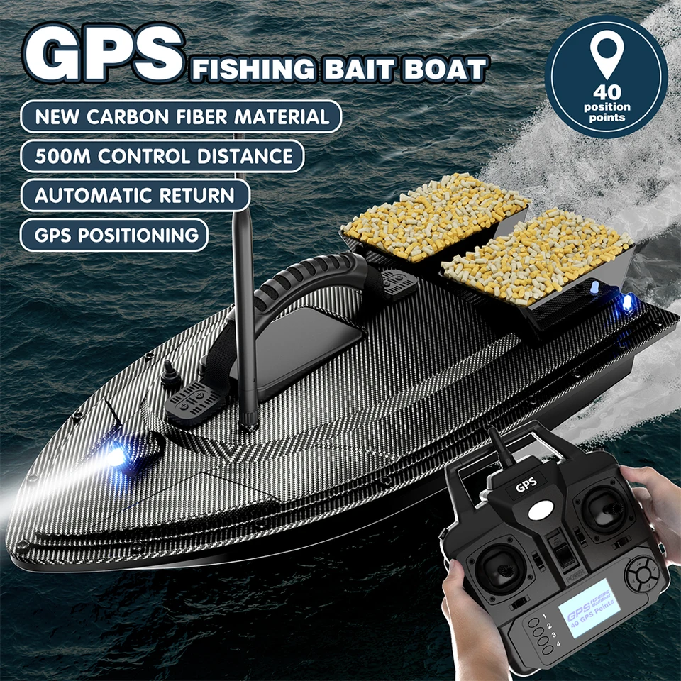 RC návnada 500 metrov GPS 40 bodov umiestnenie 2 násPPERS 1,5 kg
