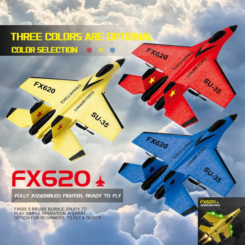 RC Plane FX620 PLAVNOSŤ 2.4G Rádiový ovládací klzák Diaľkový ovládací ovládač Fighter Glider Lietadlo Foam Aircraft Boys Hračky pre deti