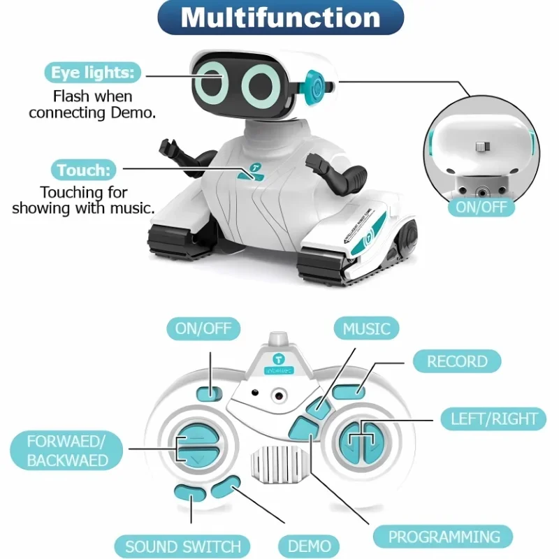 RC Robot Electric Smart Robot Dramo Control DIY interaktívna hračka, ktorá môže spievať a tancovať pre deti detské hračky