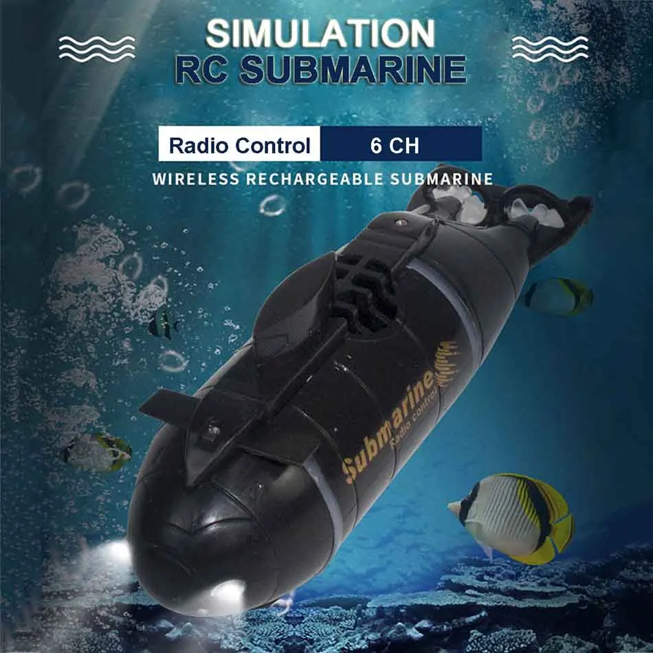 RC Submarine 777-216 6CH Aktualizovaná verzia Mini ponorky Speed ​​Loď diaľkové ovládacie prvky Pigboat hračky pre hračky Model darček pre deti hračky