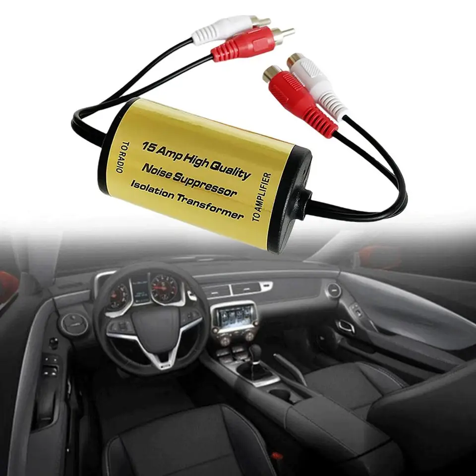 RCA Audio Filter šumu 2x RCA samec, 2x RCA ženská zvuková slučka Filter hluk automobilu bzučanie prívesok