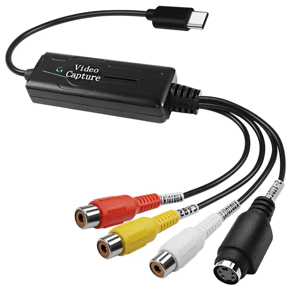 RCA AV to USB C Converter Converter Capture Card Adaptér 1 kanál Av ntsc PAL Video S Video/kompozitné pre prevodník USB