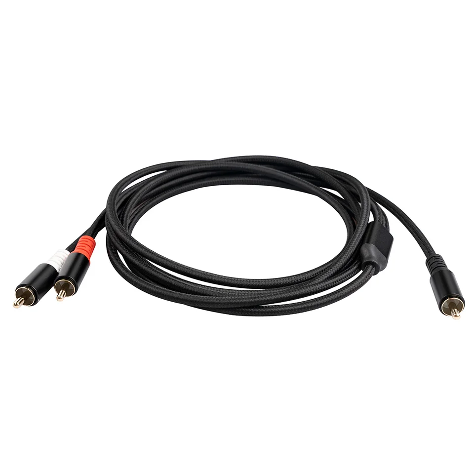 RCA Y Adaptér kábel subwoofer y kábel 1x RCA až 2x Audio kábel 1 RCA až 2 RCA napájací zosilňovač zvukový kábel, 3 meter
