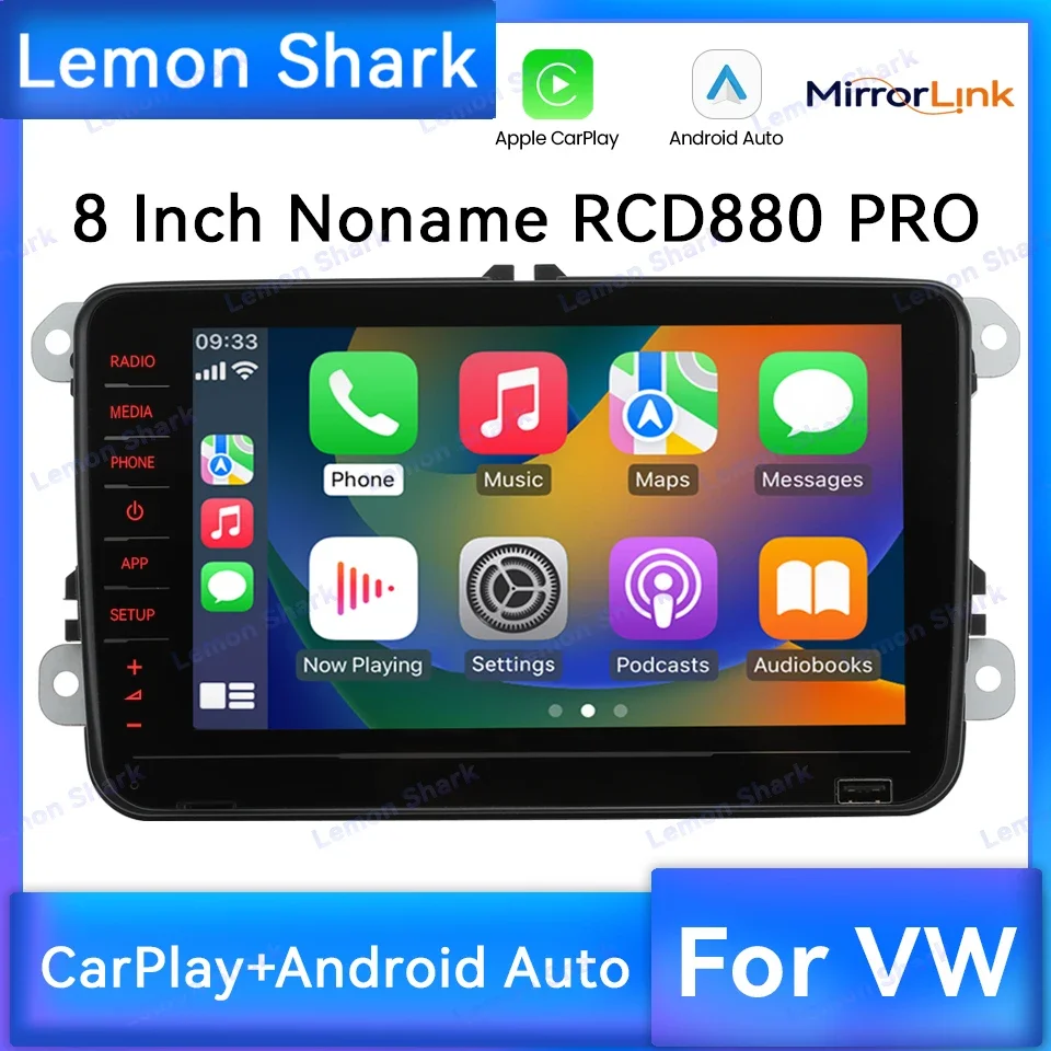 RCD880 PRO 2.0 CARPLAY Car Radio Rádio 8 palca Full Touch Screen Android Auto Multi-hráč pre VW Golf 5 6 Passat B5 B6 B7 Jetta 5 6 CC