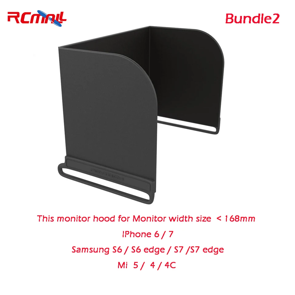 RCMall Phone Monitor Sunshade pre Mavic Pro Dji Phantom 4 3 Inspire1 M600 Osmo FPV 111/128/168/200 mm DR1813