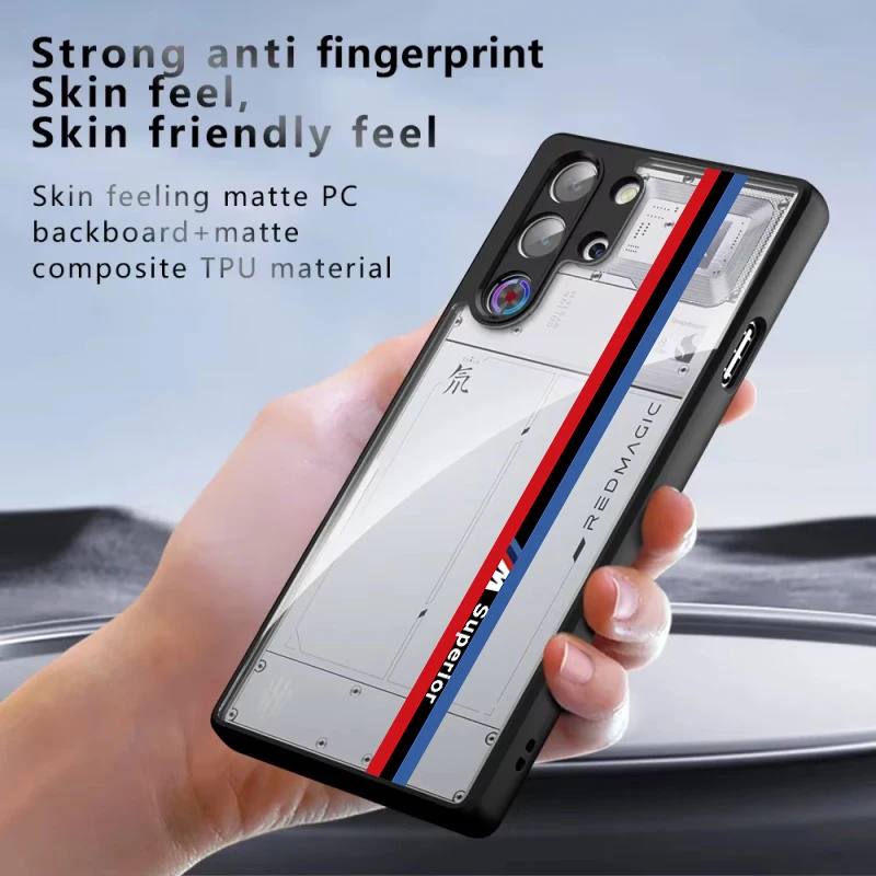 [Ready Stock] Pre Zte Nubia Red Magic 10S Pro Plus plus 9 9s 8s Pro Plus Plus Fall Prevencia Transparentný vzor prípadu č. 4