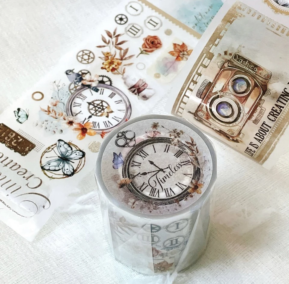 Ready Stock-Vintage JP Timeless Washi Pet Tape na kartu Výroba pre domácich majstrov dekoratívna nálepka