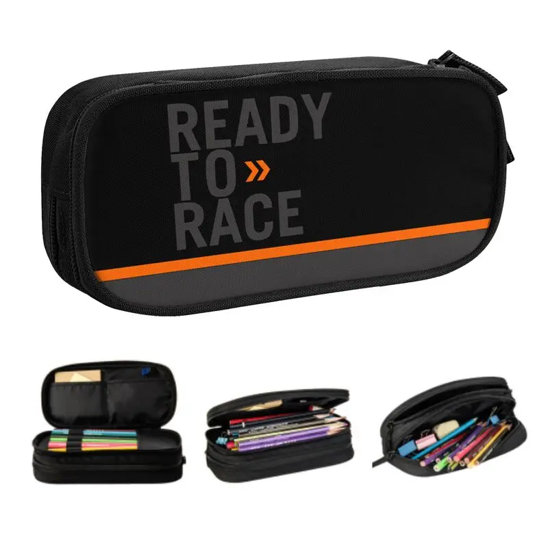 Ready To Race Cencil Case for Girl Boy Big Capacity Enduro Cross Motokros bitúmen Bike Life Life Bag Box Stackery