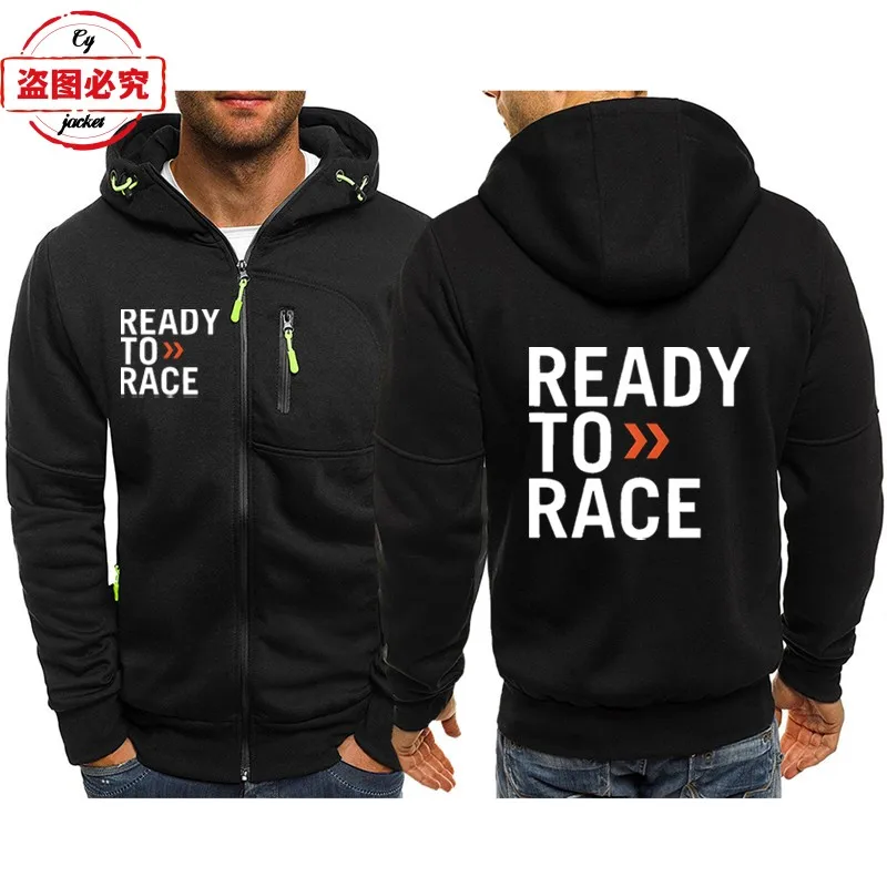 Ready to Race tlačený motokros enduro pretekársky oblek s dlhým rukávom Pánska sveterová bunda s kapucňou