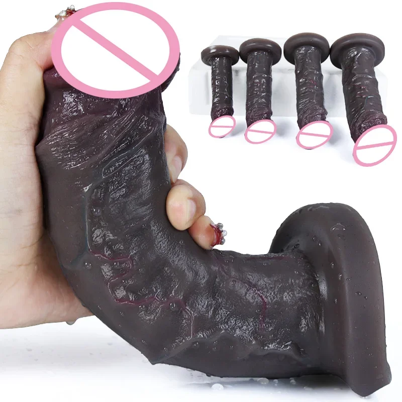 Realistické dildo mäkké obrovské dospelé osoby sexuálne hračky pre ženy sacie sanie veľkého vtáka G-spot