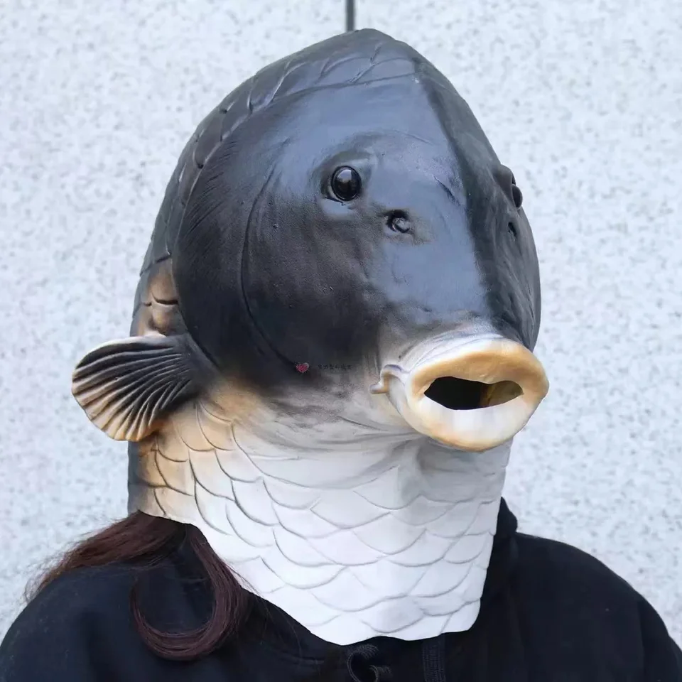 Realistické rybie kostýmy maska ​​latexové zvieracie hlavy maska ​​Halloween kostým pokrývky hlavy Maškaráda Party pre dospelé dekorácie dospelých