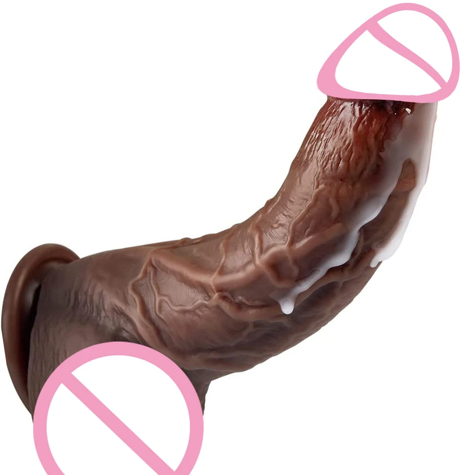 Realistické žily mäkké hrubé dildo masturbátory veľký kohút dvojitý silikón obrovský mäsový penis žena Muž Anal sex sacie hračky pohár péro