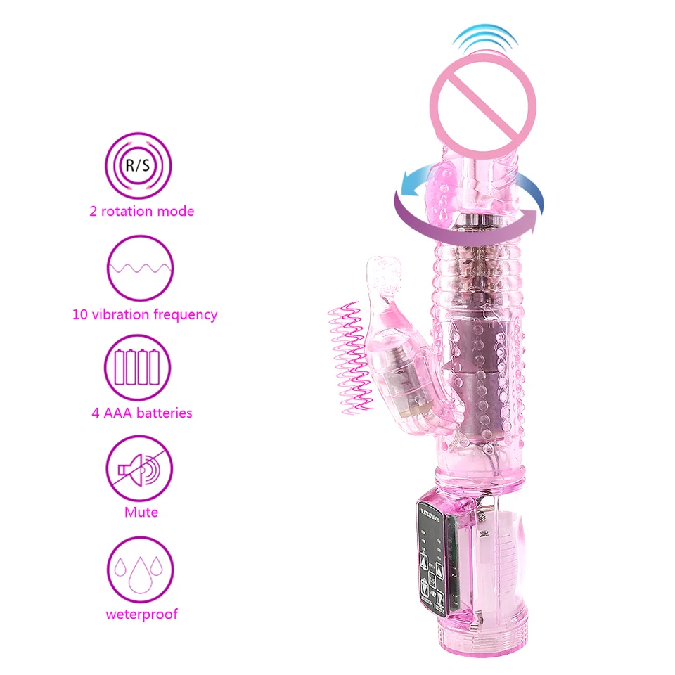 Realistický dildo králičie vibrátor 12 Speed ​​Vibrator Duálny motorový klitoris stimulátor sex hračky g-spot
