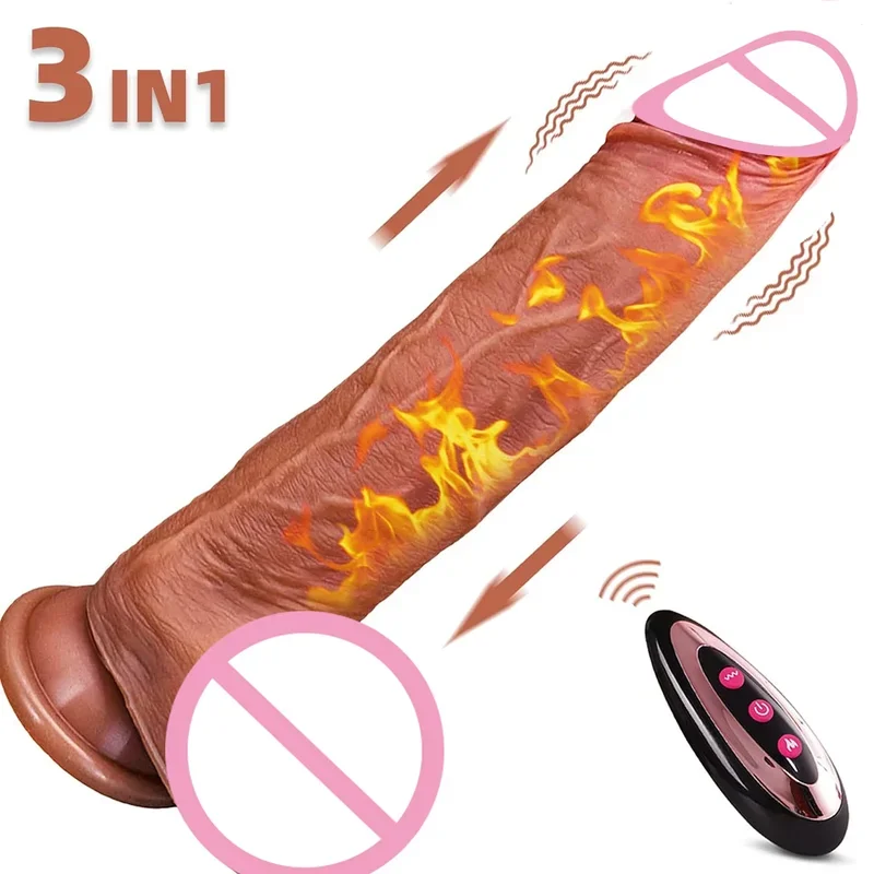 Realistický dildo vibrátor pre ženy sexuálne hračky Hriepanie Veľký kohút diaľkový ovládací panel Penis Teleskopické vibrátory Anal ženský stimulátor